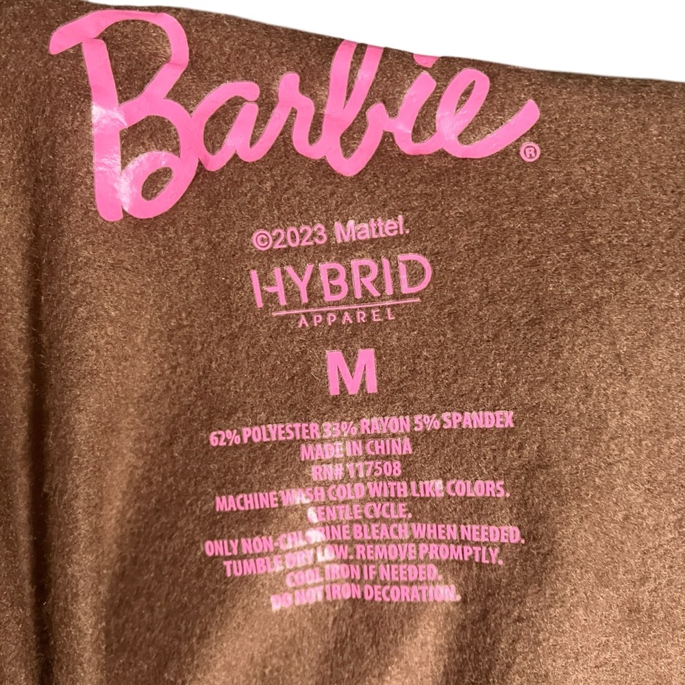 Barbie NWT Women's Squares Cozy Graphic Sweatshirt S, Brown Mattel Hybrid - Picture 14 of 16